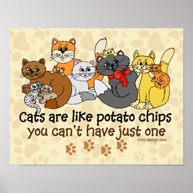 Póster Cats are like potato chips (Frente)