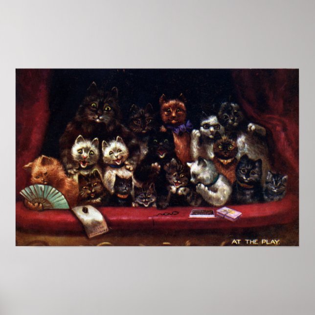 Póster Cats at the Theater for a Play Louis Wain (Frente)
