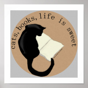 Póster Cats Books La vida es dulce v2 Poster