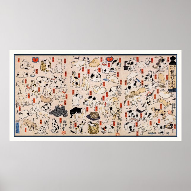 Póster Cats: Cats by Utagawa Kuniyoshi (Frente)