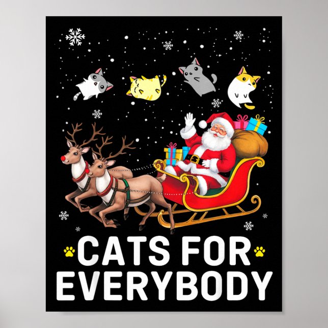 Póster Cats For Everybody Christmas Cat Funny Xmas Cat Lo (Frente)