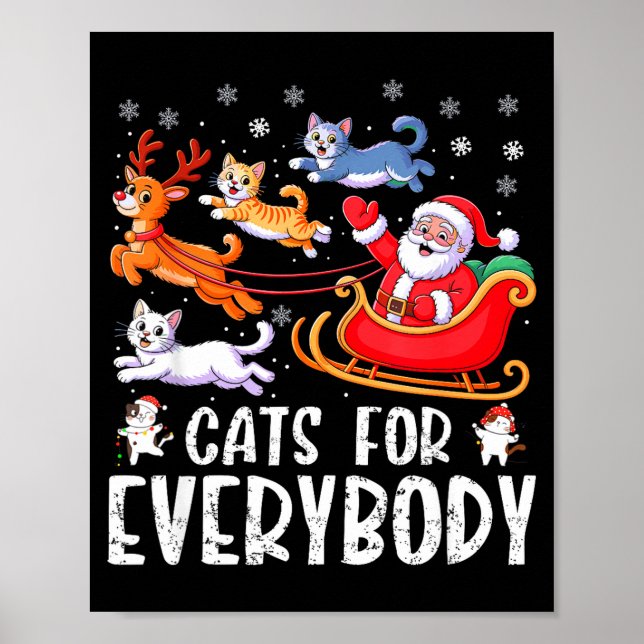 Póster Cats For Everybody Christmas Cat Funny Xmas Men Wo (Frente)