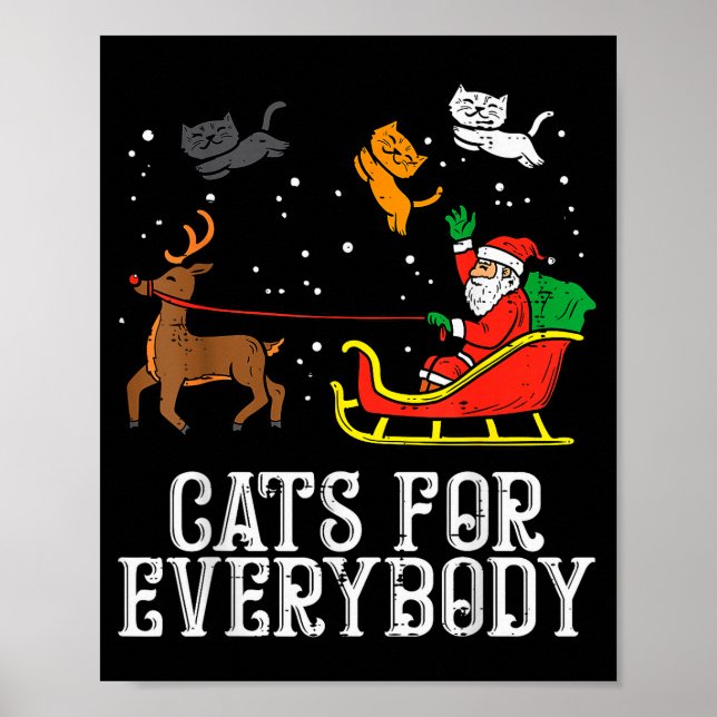 Póster Cats For Everybody Christmas Cat Funny Xmas Women  (Frente)