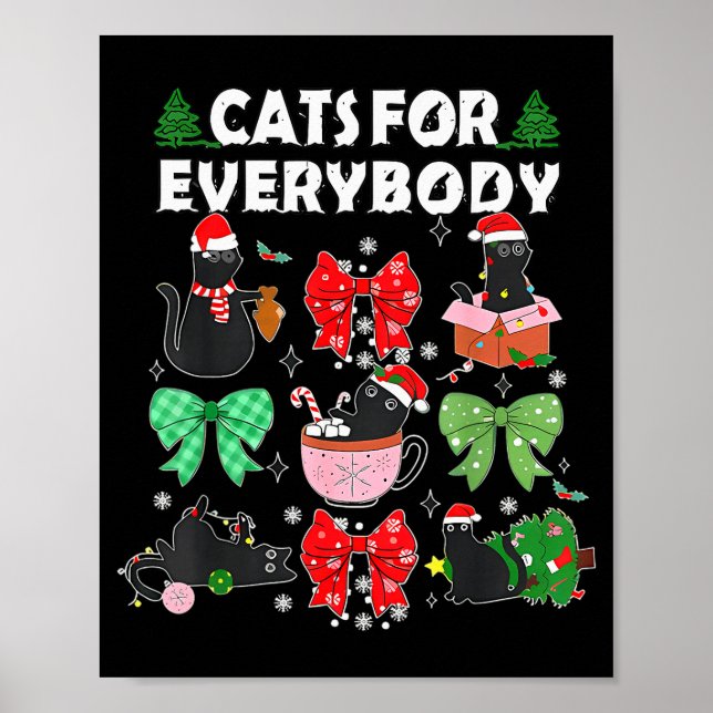Póster Cats For Everybody Christmas Cat Funny Xmas Women  (Frente)