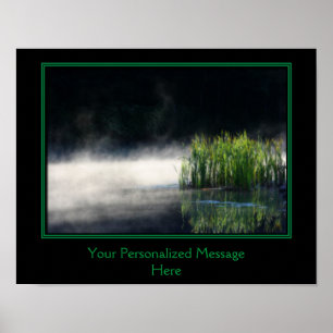 Póster Cattails And Mist On Pond Crea Tu Propia Cita