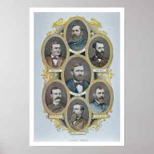 Póster Cattle Kings of the American West, c.1880 (engravi