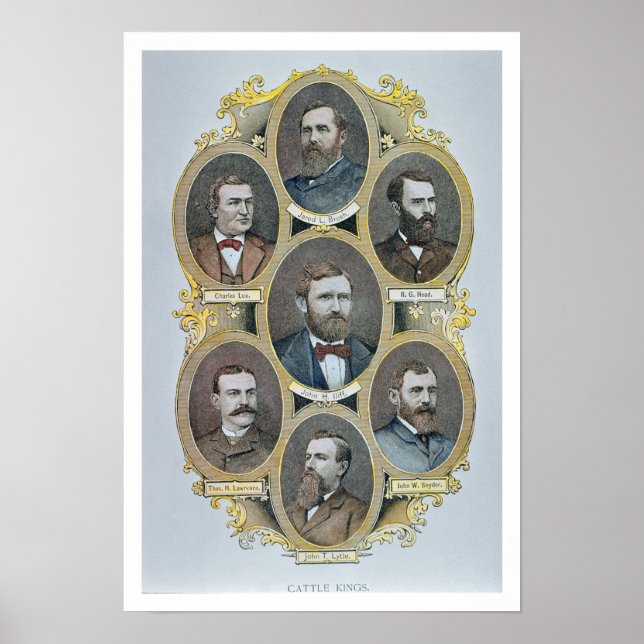 Póster Cattle Kings of the American West, c.1880 (engravi (Frente)