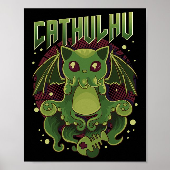 Póster Catulhu Kawaii Cat Cthulhu (Frente)