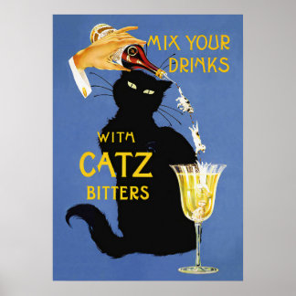 Póster Catz Bitters Poster de bebidas vendimias