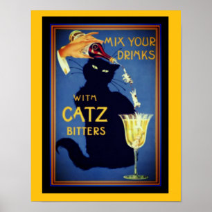 Póster Catz Bitters Vintage 12x16