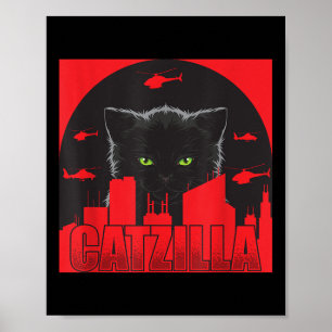 Póster Catzilla Cat Funny Catzilla