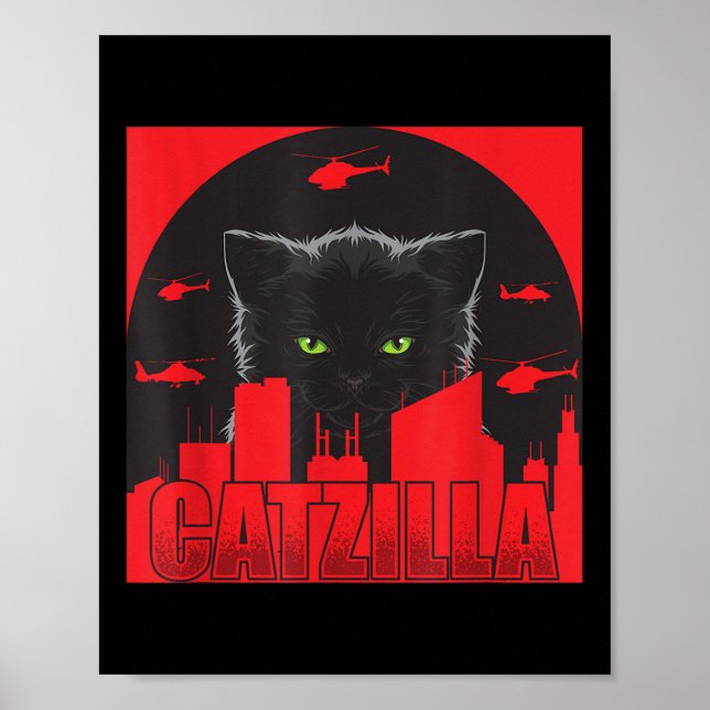 Póster Catzilla Cat Funny Catzilla (Frente)