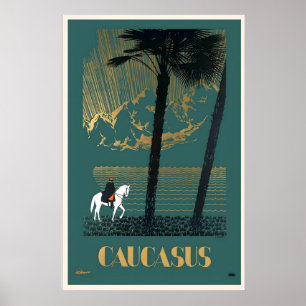 Póster Caucasia Montañas del Cáucaso Armenia Azerbaiyán