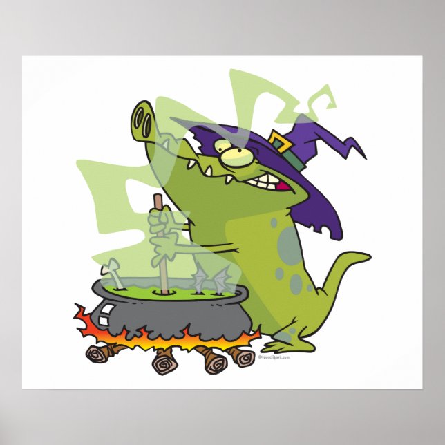 Póster cauldron de cocina de bruja divertida (Frente)