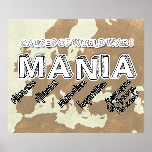 Póster Causas de la Primera Guerra Mundial (Frente)