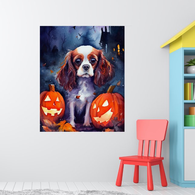 Póster Cavalier de Halloween King Charles Spaniel (Guardería 1)