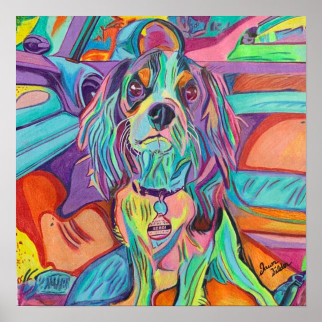 Póster Cavalier King Charles Custom Art Print (Frente)