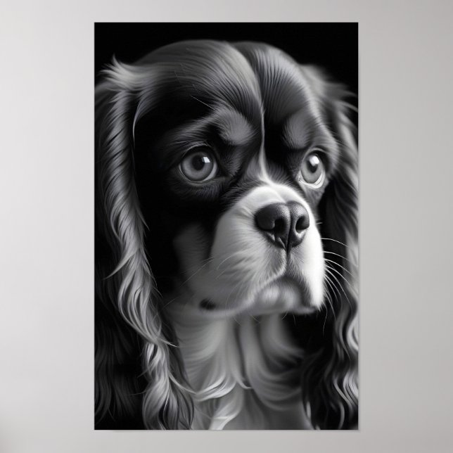 Póster Cavalier King Charles Dog Cute Mascota Poster de r (Frente)