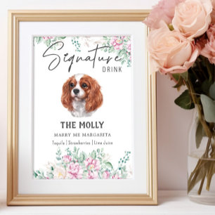 Póster Cavalier King Charles Dog Rótulo de la bebida Sign
