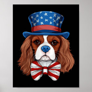 Póster Cavalier King Charles Spaniel Con Indios De Bander