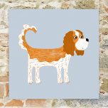 Póster Cavalier King Charles Spaniel Dog<br><div class="desc">Cute Blenheim Cavalier King Charles Spaniel diseño de perros para hacer sonreír a los amantes de los animales. Arte original de Nic Squirrell.</div>