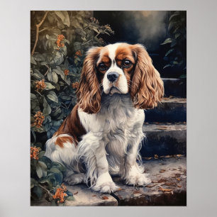Póster Cavalier King Charles Spaniel Dog Art Print Poster