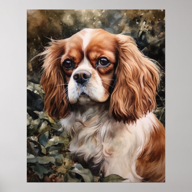 Póster Cavalier King Charles Spaniel Dog Art Print Poster (Frente)