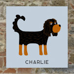 Póster Cavalier King Charles Spaniel Dog Personalizado<br><div class="desc">Cute Black y Tan Cavalier King Charles Spaniel diseño de perro para hacer sonreír a los amantes de los animales. Arte original de Nic Squirrell. Cambie el texto a personalizar.</div>