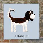 Póster Cavalier King Charles Spaniel Dog Personalizado<br><div class="desc">Cute Tricolor Cavalier King Charles Spaniel diseño de perro para hacer cualquier amante de los animales. Arte original de Nic Squirrell. Cambie el nombre o el texto a personalizar.</div>