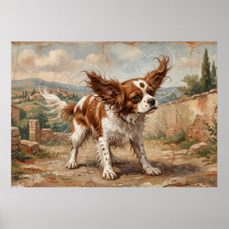 Póster Cavalier King Charles Spaniel Paisaje Impresionist