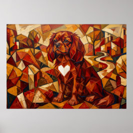 Póster Cavalier King Charles Spaniel Posición Geométrica