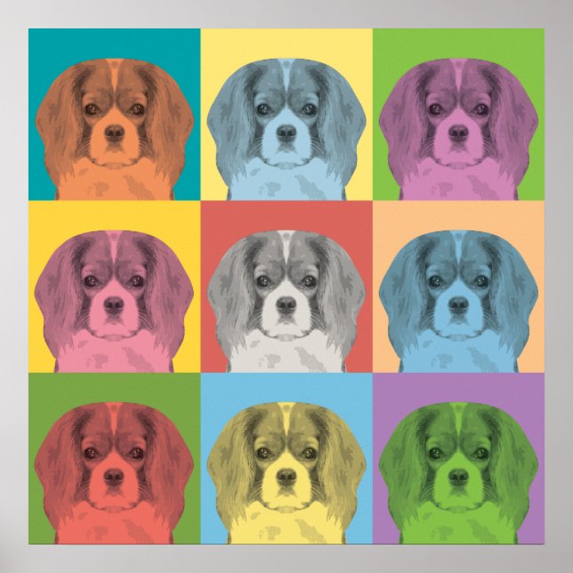 Póster Cavalier King Charles Spaniel Poster de Pop-Art (Frente)