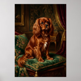 Póster Cavalier King Charles Spaniel Retrato Real Barroco