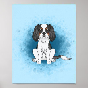 Póster Cavalier King Charles Spaniel Tricolor Perro Sobre