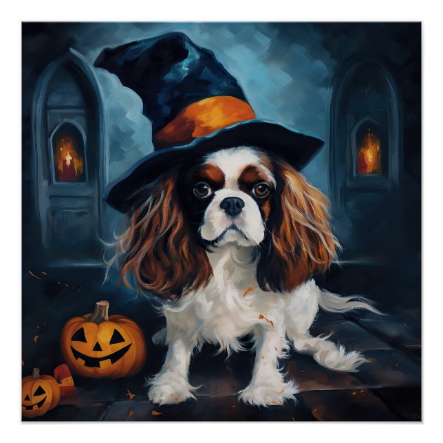 Póster Cavalier King Pumpkins Halloween Scary (Anverso)