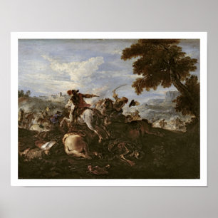 Póster Cavaliers in Battle (oil on canvas)
