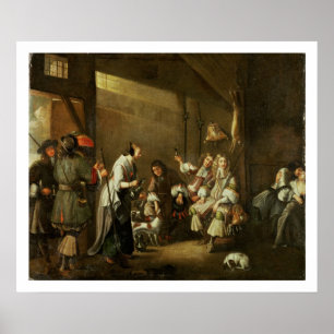 Póster Cavaliers y compañeros Carousing en un granero