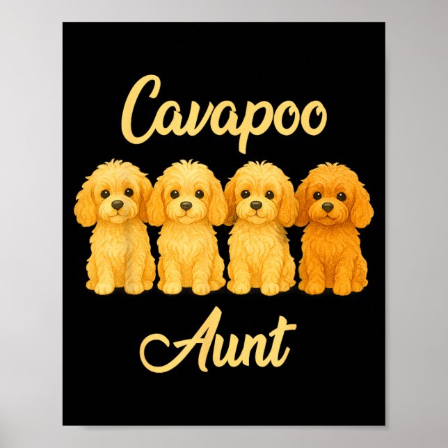 Póster Cavao Aunt Cute Dog Lover Gift Funny Women Puppy O (Frente)