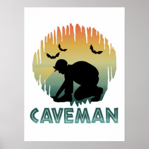 Póster Caveman - Espeleología de castores