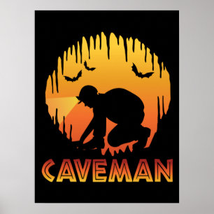 Póster Caveman - Graciosa Espeleología De Caving