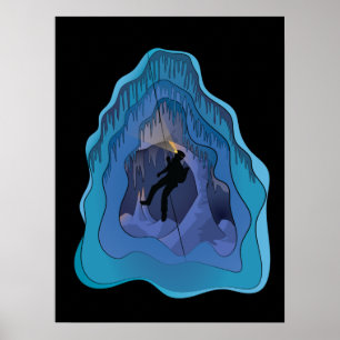 Póster Caving Spelunking Underground