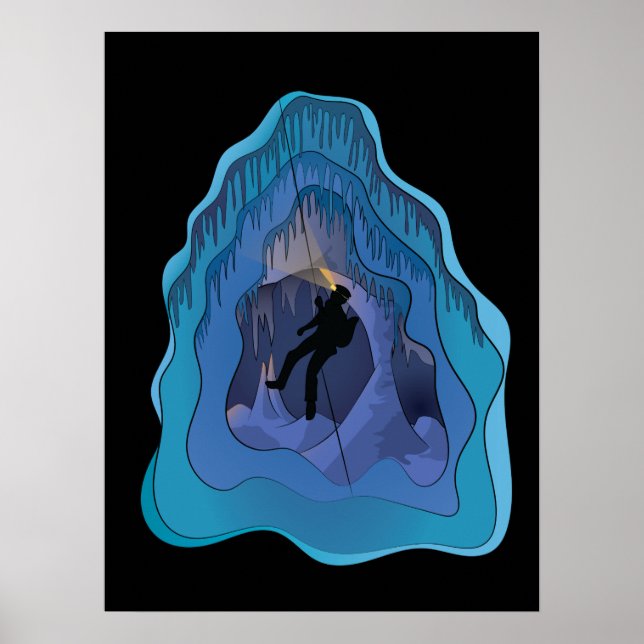 Póster Caving Spelunking Underground (Frente)