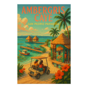 PÓSTER CAYE AMBERGRIS — PARAÍSO DE SAN PEDRO