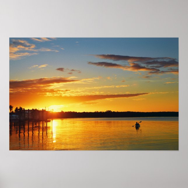 Póster Cayista de Florida al Atardecer (Frente)