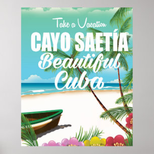 Póster Cayo Saetía Cuba poster de vacaciones