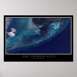 Póster Cayos de Florida desde el mapa de satélites espaci