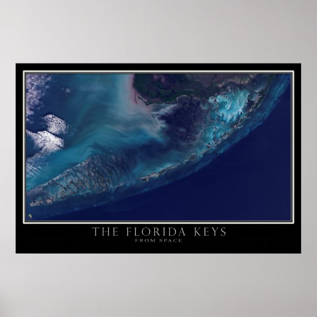 Póster Cayos de Florida desde el mapa de satélites espaci (Frente)