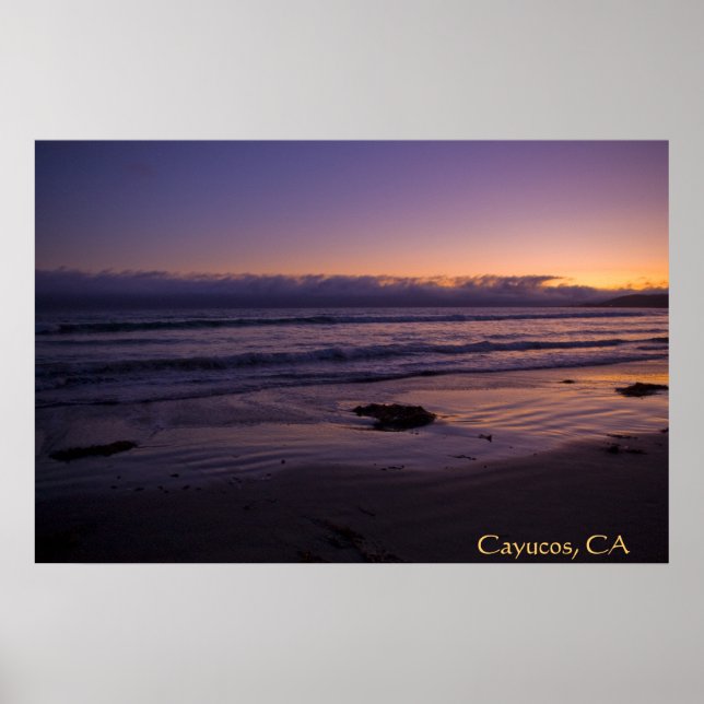 Póster Cayucos, CA Beach Sunset Poster (Frente)