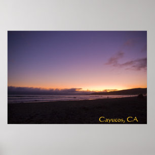 Póster Cayucos, CA Beach Sunset Poster 2