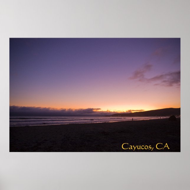 Póster Cayucos, CA Beach Sunset Poster 2 (Frente)